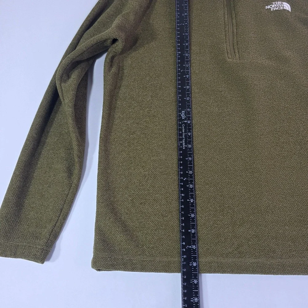 The North Face Gordon Lyons Mens Large Olive Green Heather Quarter Zip Fleece